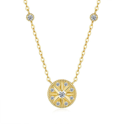 Six-pointed Star Pendant 14K Gold Plated Moissanite Necklace